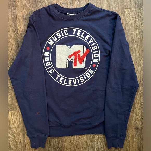 Vintage MTV Crewneck Sweatshirt with Fuzzy Logo - Picture 1 of 7